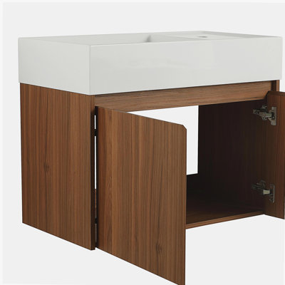 30-inch bathroom cabinet with basin, door, suspended installation design, suitable for small bathrooms