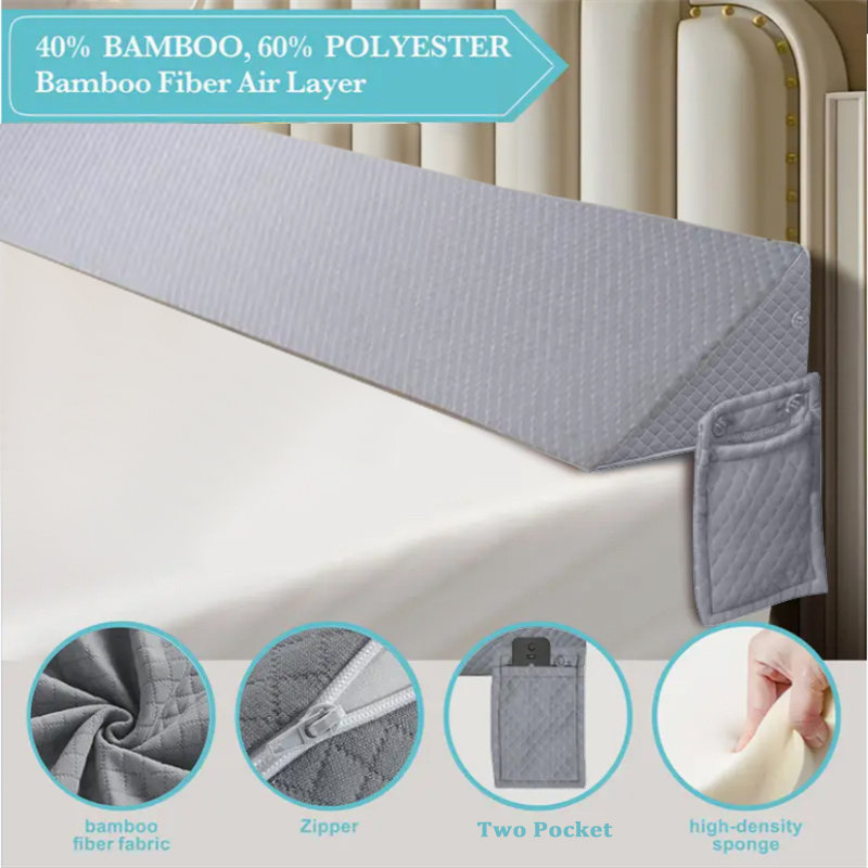 Coussin décoratif blanc avec coussin d'air en forme de couche d'air de 193 x 24,5 x 15 cm, 250 g, deux poches, Gris