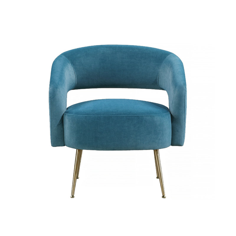 Fauteuil d'appoint 27,5 po Candide Modern Glam, Bleu sarcelle foncé