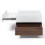 Table basse rotative à 2 tiroirs, table haute en bois à 2 niveaux avec rangement