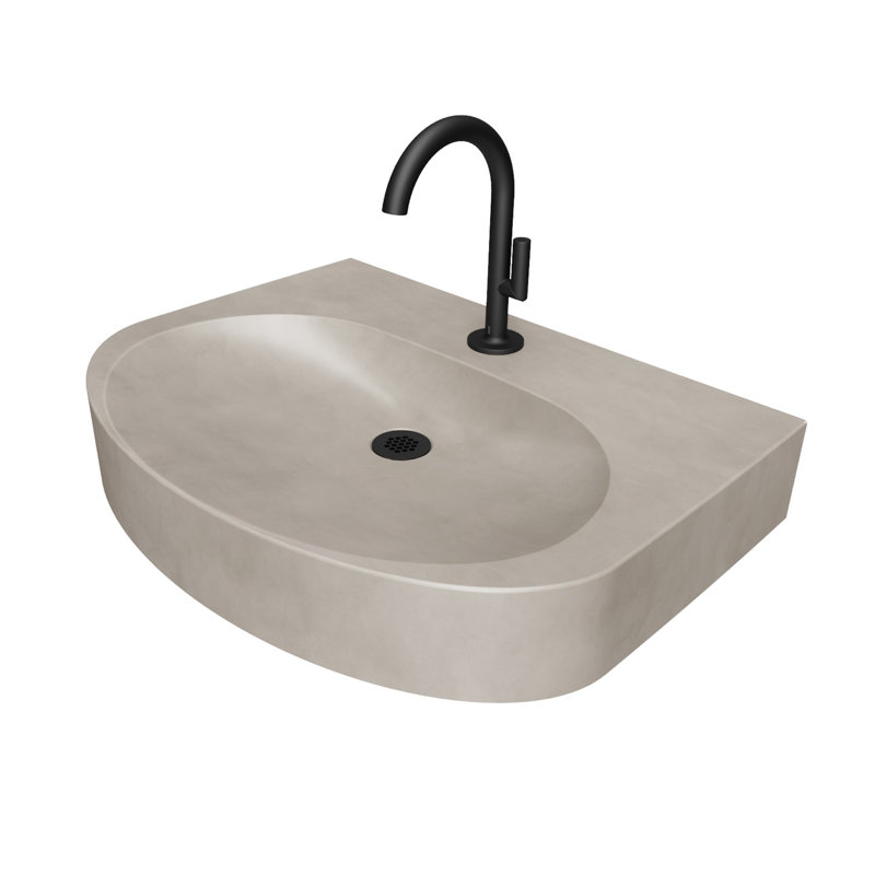 Lavabo moderne Ellipsa, Plage, Bronze huilé, Robinets monotrou