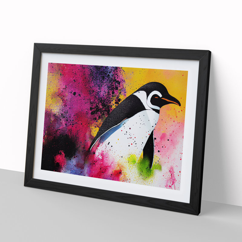 Penguin Splash Vol.1 Abstract - Framed Print, Black, 25cm H x 34cm W x 2cm D