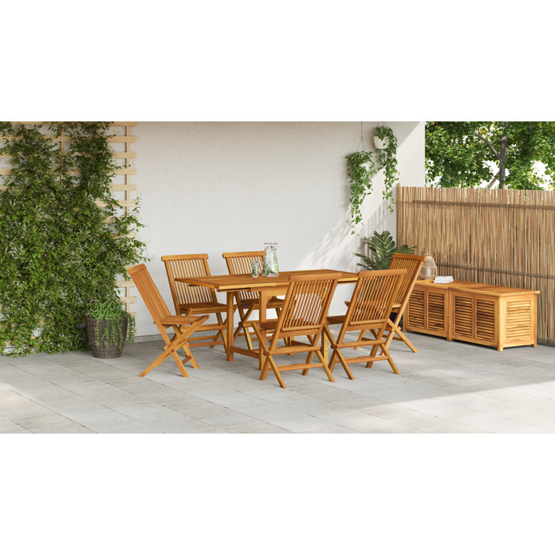 Zaynab 6 - Person Patio Dining Set with Rectangular Table