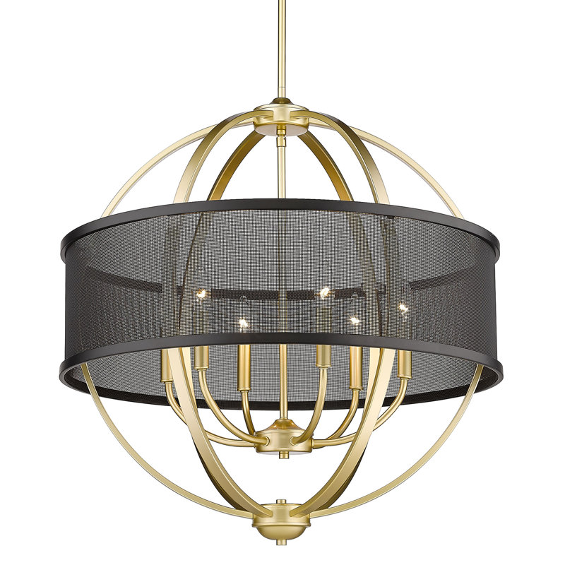 Lustre globe à 6 lumières Petitt, Or olympique, Noir mat