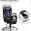 Fauteuil à haut dossier, cuir synthétique, soutien lombaire et repose-pieds rétractable, siège d'une hauteur de 16,5 po à 20,5 po, siège d'ordinateur noir, accoudoir, hauteur du produit: 46 po