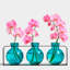 Ensemble de vases de table 3 pièces Blooms Aqua-22103954