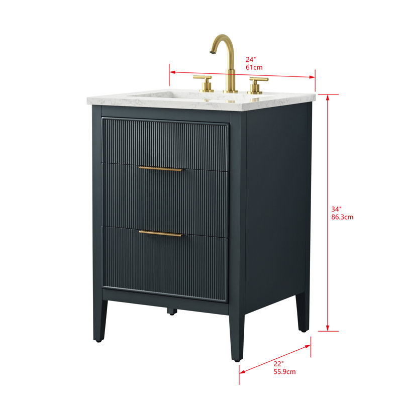 Emma 24" W Single Vanity, Vintage Blue