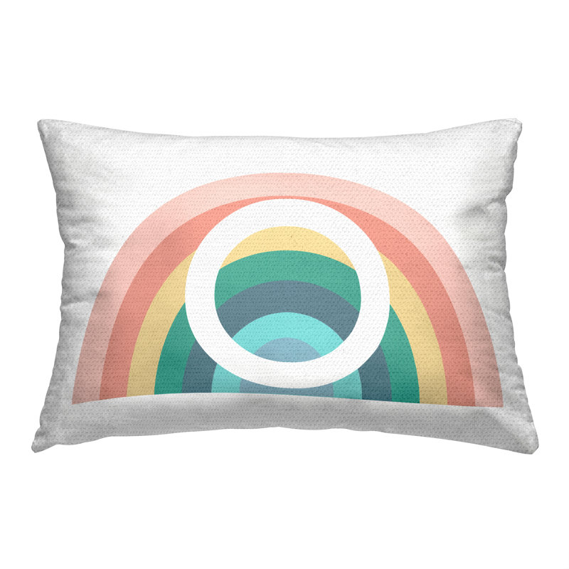 Coussin d'extérieur Rainbow Initiale Y imprimé par Daphne Polselli, O