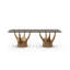 Acacia Glass Double Pedestal Dining Table-1335765452