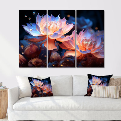 «Beautiful Rainy Lotus Dance IV - Lotus», reproduction d'art murale