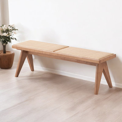 Banc avec siège en rotin Alinna
