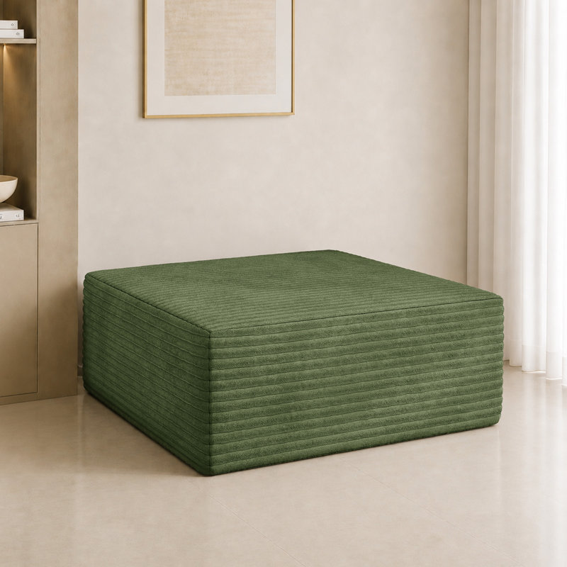 1 Seater Corduroy Sectional, Green