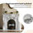 51.18"Gray White Natural Marble Decorative Fireplace Mantel-118625818-118625820