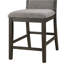 Chaises de salle à manger rembourrées en tissu et rembourrées en mousse de gris de style moderne de 2 pièces avec structure et coussin en bois d'hévéa, pour l'esthétique de la pièce