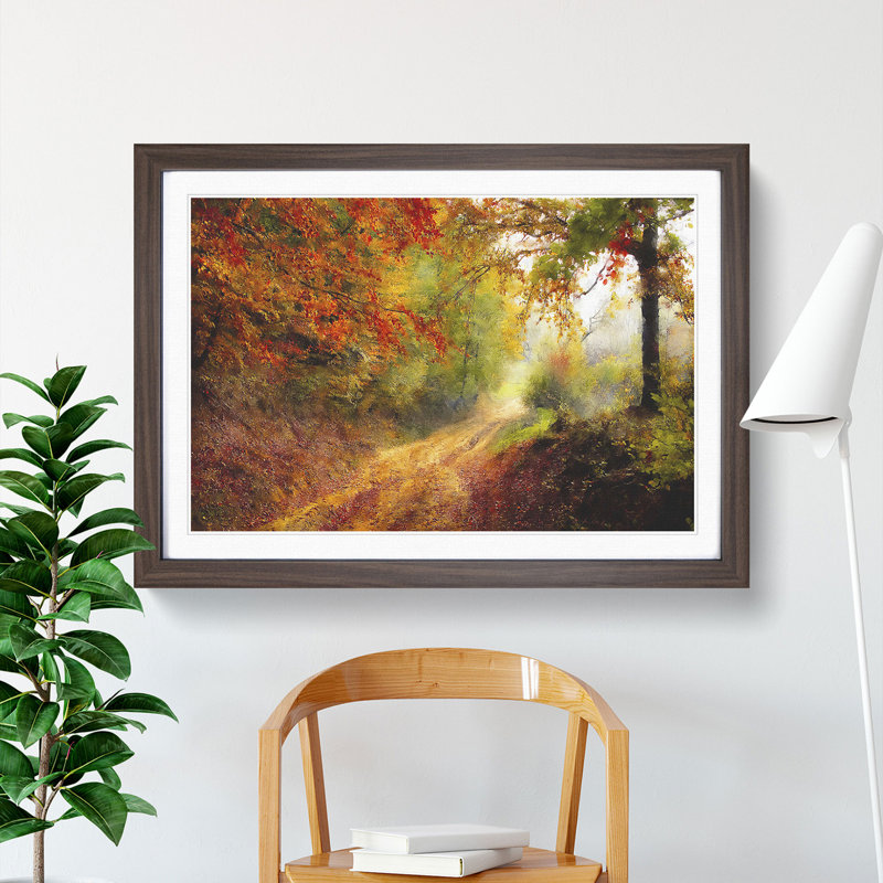 Autumn Forest - Picture Frame Painting Print, Walnut Framed, 62cm H x 87cm W x 2cm D