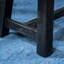 Banc d'extérieur en bois d'acacia, finition gris sablé et noir