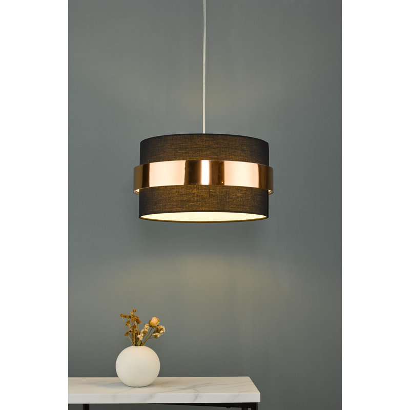 - Light Drum Pendant, Black/Copper