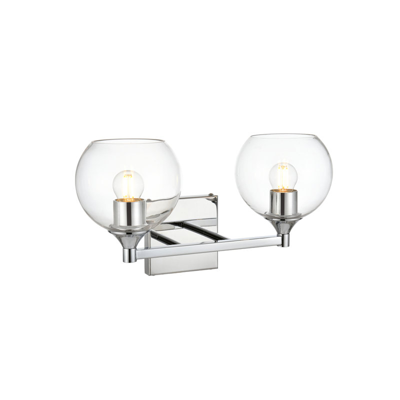 Lumière de meuble-lavabo à intensité variable, Chrome, Deux lumières, H 9 po x l 16 po x P 16 po