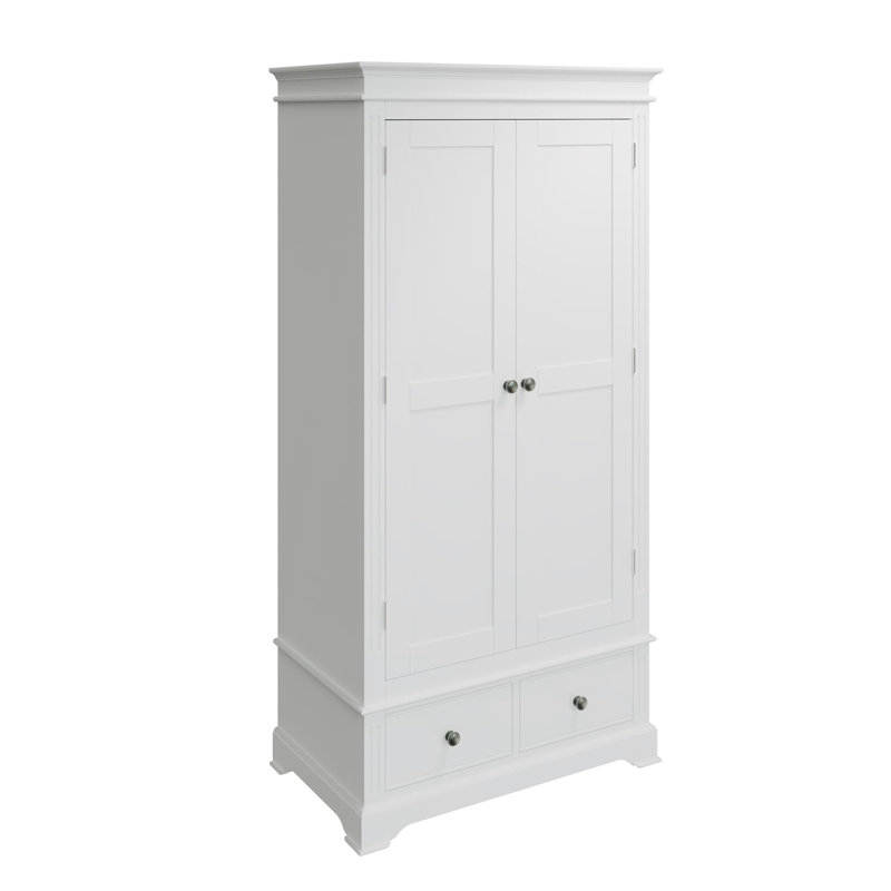 Brooklea 2 Door Wardrobe 2 Storage Drawers Hanging Clothes Rail Pine with MDF