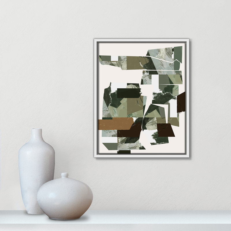 «Green Endeavour I Print» par Cartissi, 12.5'' W x 15.5'' H, Framed Canvas, Flotteur blanc