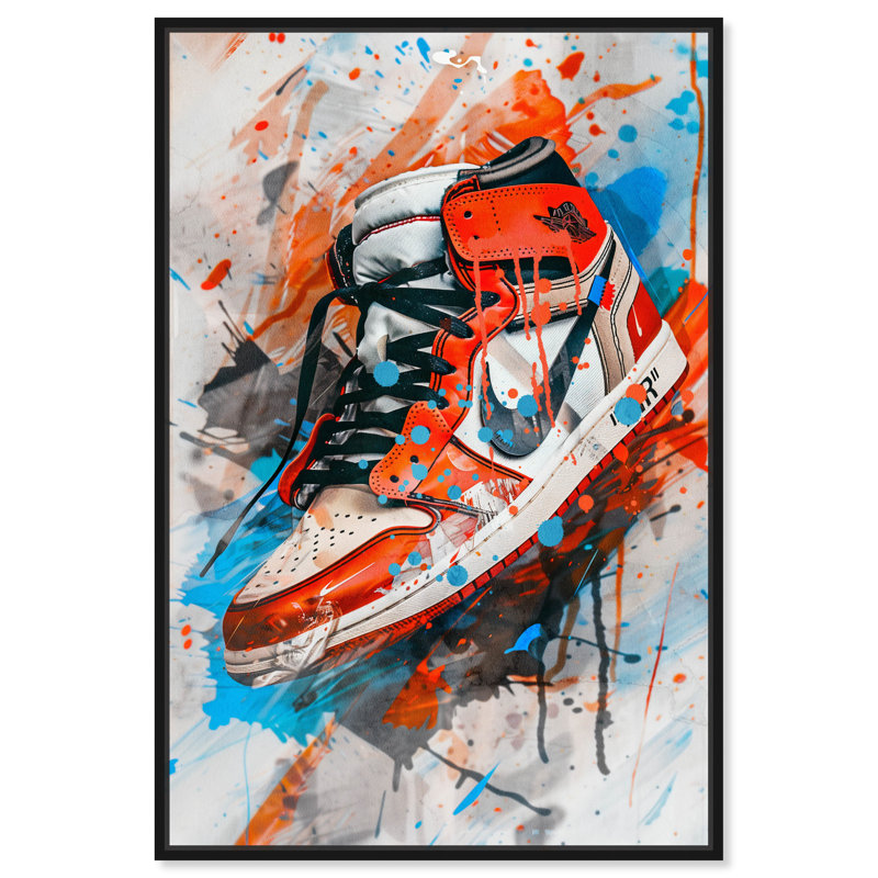 Sneaker Notoriart, H 16 po x l 11 po x P 1,8 po, Cadre noir