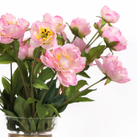 Silk Cloth Peony Arrangement, Light Pink