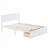 Full Platform Bed Frame with 2 Storage Drawers,  Support Legs, No Box Spring Needed