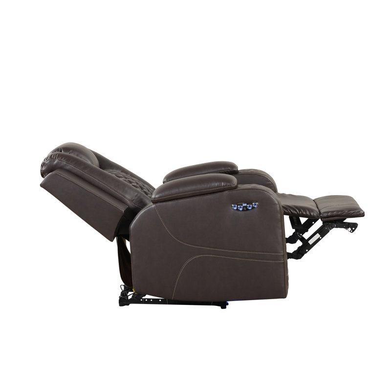 Fauteuil inclinable en similicuir 38 po Senol, Similicuir brun