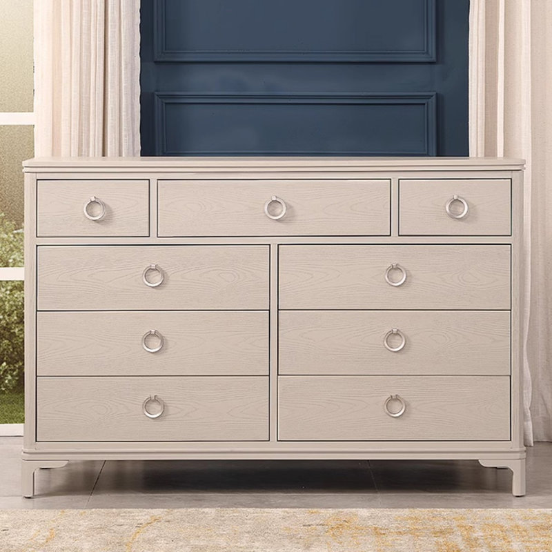 Meuble d'appoint en bois massif gris pâle