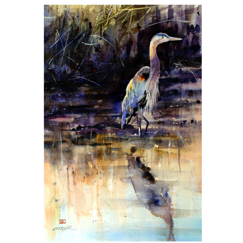 Heron 1 Piece Wrapped Canvas Painting, 66.04 cm H x 45.72 cm W x 3.175 cm D