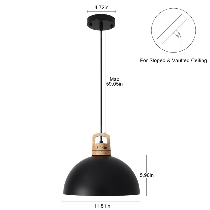 Luminaire suspendu simple 3 lumières Stelmach, Noir