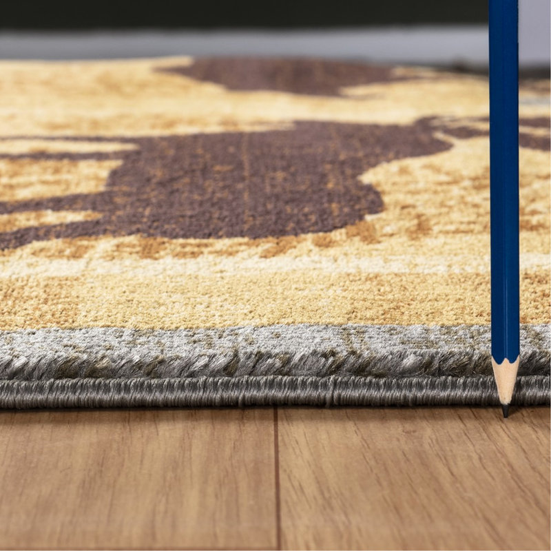 2 Ft. X 3 Polypropylene Lodge Area Rug, Blue And Stain For Porch Soft In Living Room, Rectangle 2'1" x 2'11"