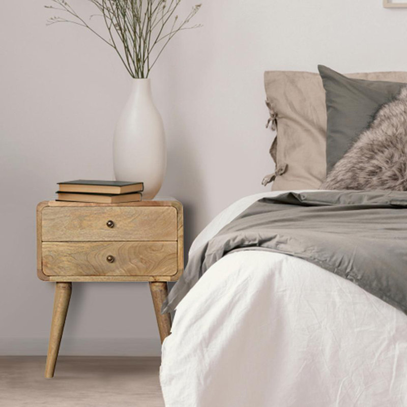 Lucas 18cm W Solid Wood Bedside Table