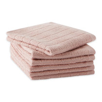 Set of 3 Pink Checkered Cotton Dish Towels with Laces - Pink Affection