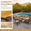 Ensemble de conversation modulaire d'extérieur en acacia 6 pièces pour patio-130010793