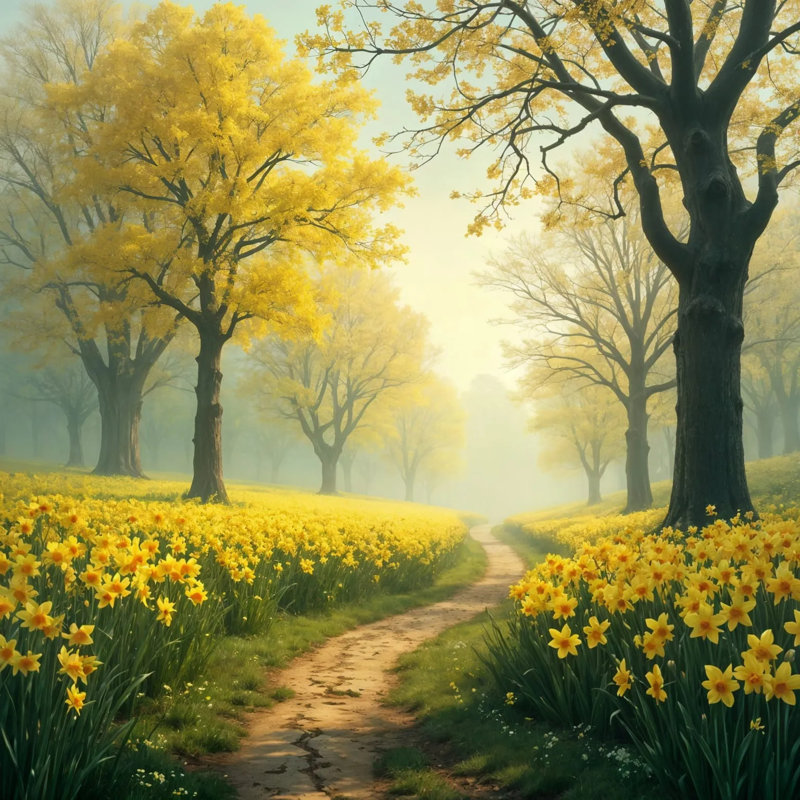 "Path of Spring Light" – Wrapped Canvas Wall Art