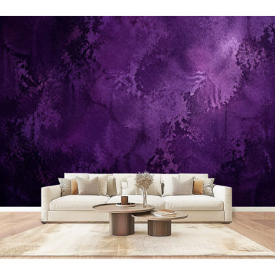 Wall Mural Peel and Stick Wallpaper Violet Purple Abstract Grunge Self-Adhesive Removable Contact Paper Wall Decor for Living Room Bedroom 100"H x 144"W