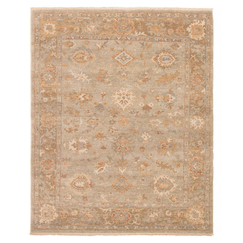 Tapis gris Finus Oushak 8 pi 1 po x 9 pi 10 po