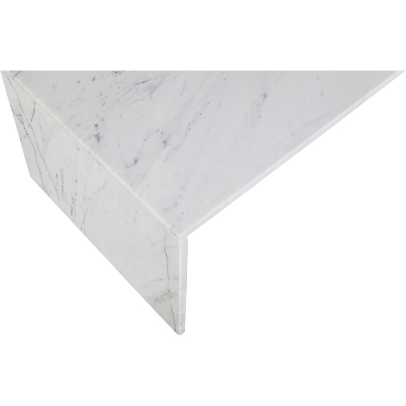Olas Coffee Table, White Marble