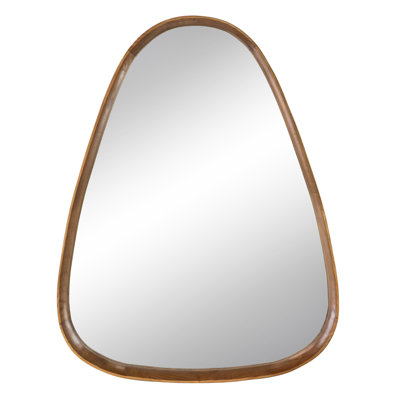 30"X38" Irregular Wall Mirror With Wood Frame, Living Room Bathroom Entryway Mirror, Minimalist Style, Soft Curved Edges, 50% Pine 25% 30"X38", Decor, Minimalist, Wood,