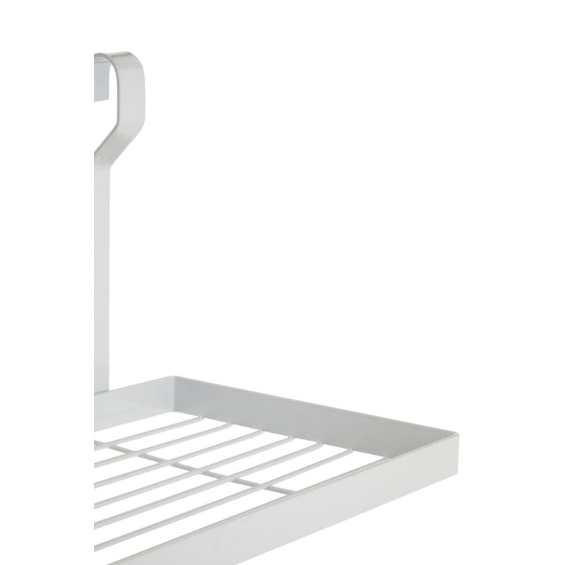 Metal Rectangle Hanging Pot Rack, White, 19cm H x 30cm W x 19cm D