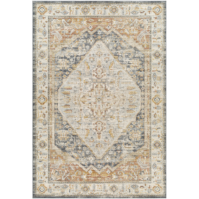Mac Machine Woven Area Rug in Brown/Gray, Rectangle 6'7" x 9'6"
