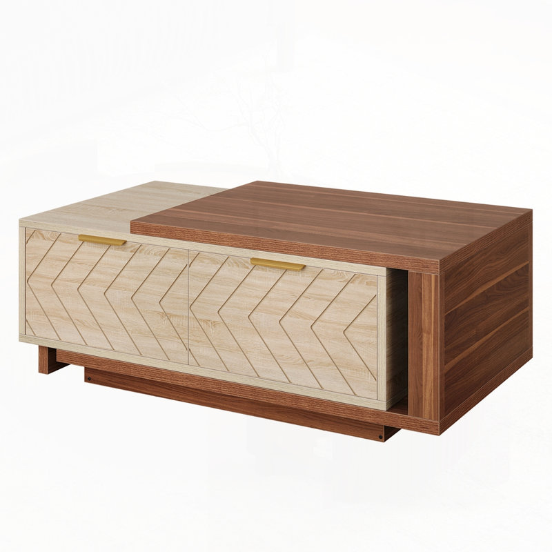 Dual-Tone Centre Table with Sliding Tabletop