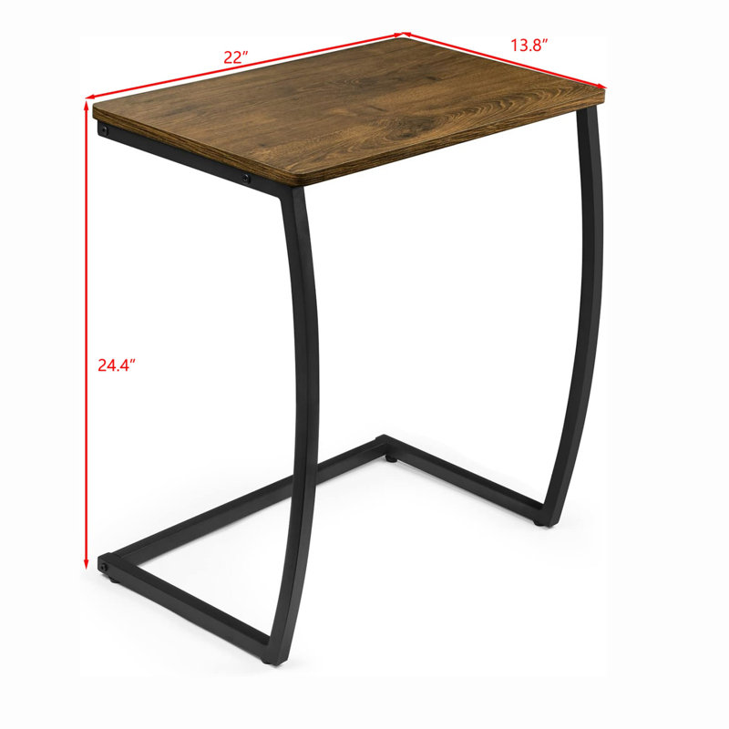 Vintage C-Shaped Couch Table, Walnut