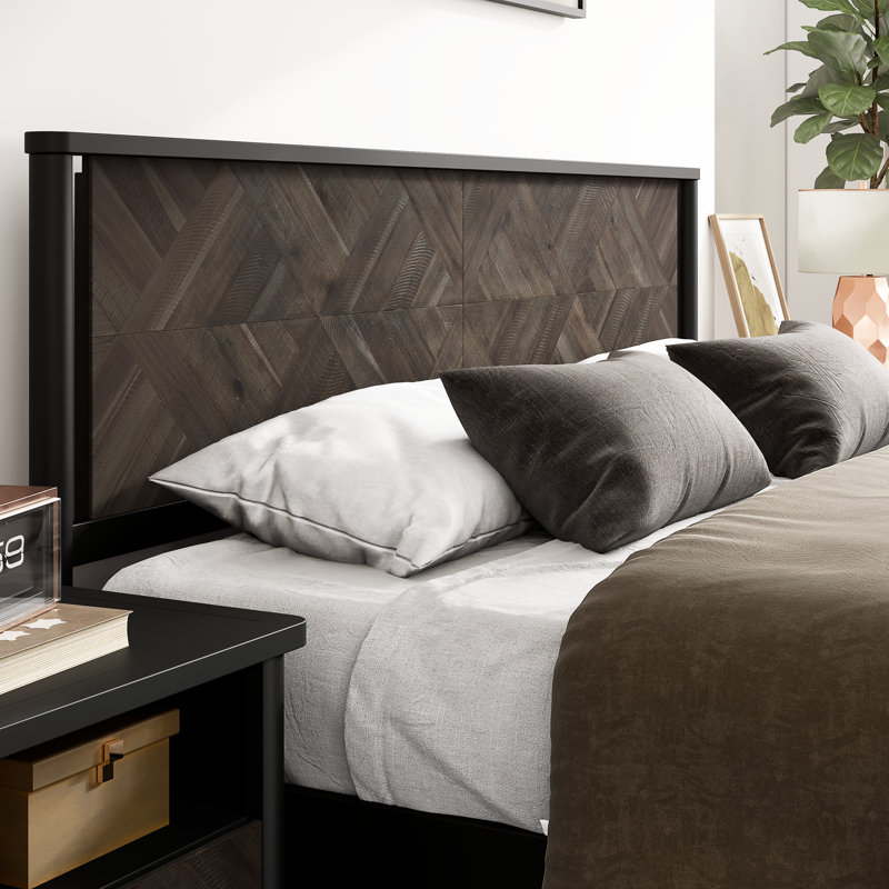 Cartlin Acacia Solid Wood Platform Bed, King, Mocha