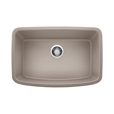 Valea SILGRANIT 27" Single Bowl Undermount Kitchen Sink - Truffle