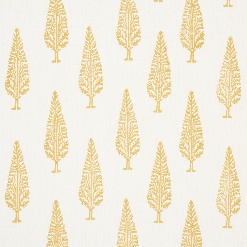 Juniper Block Print Fabric, Yellow