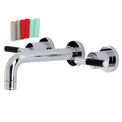 Kingston Brass Kaiser Two-Handle Wall Mount Bathroom Faucet
