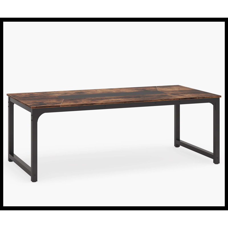 Table de salle à manger pour 6 à 8 personnes, table de cuisine industrielle avec structure en métal