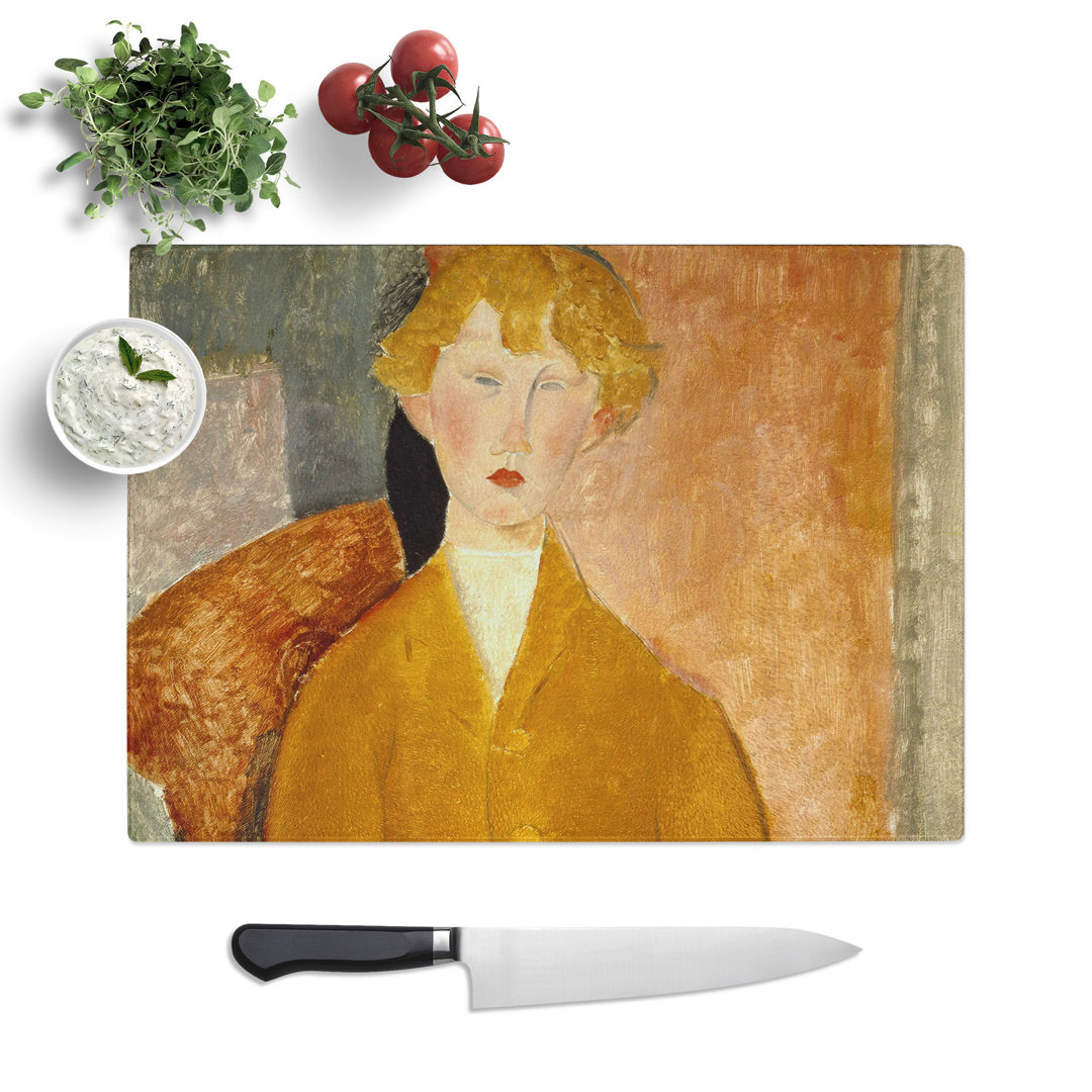 Boy in Short Pants by Amedeo Modigliani by Amedeo Modigliani Chopping Board